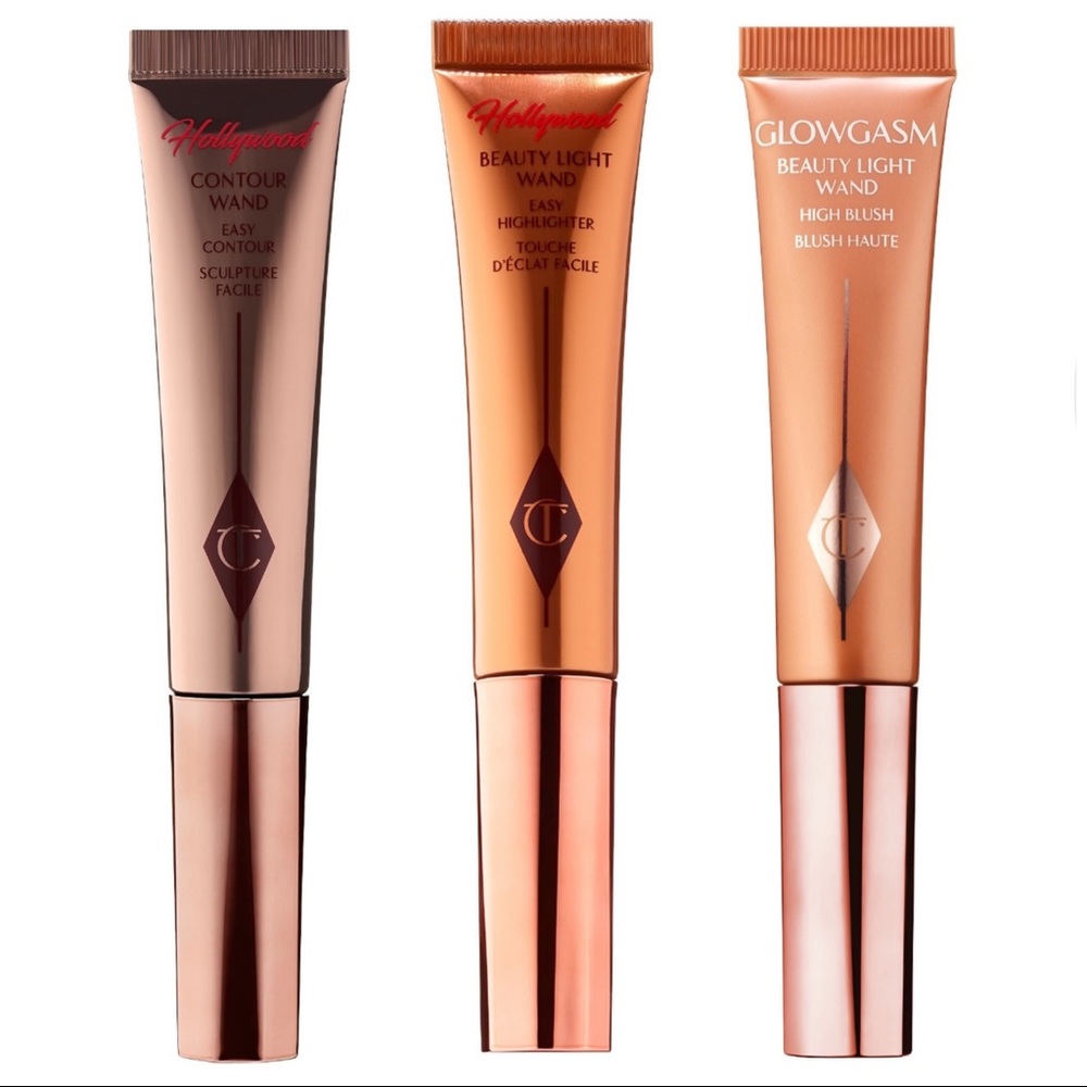 3 pc Charlotte Tilbury Beauty Wand (Contour, Blush, Highlighter)